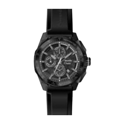Alexandre Christie ALCW6688MCRIPBA Black Dial Silicone Strap Analog Men Watch
